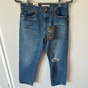 Levi's Wedgie Straight Leg Jeans with Knee Rip